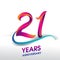 21st Years Anniversary celebration logo, birthday vector design