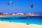 22.06.2016 - Paragliders and tourists at Mikri Vigla beach on Naxos island