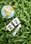 22 April Earth Day on green grass background