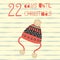 22 Days until Christmas vector illustration. Hat