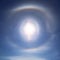 22 degree halo visible on a clear blue sky