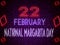 22 February National Margarita Day, Neon Text Effect on Bricks Backgrand