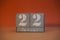 22 Januar on wooden grey cubes. Calendar cube date 22 January. Concept of date. Copy space for text. Educational cubes