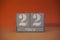 22 Marz on wooden grey cubes. Calendar cube date 22 March. Concept of date. Copy space for text. Educational cubes