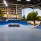 221 A contemporary urban skate park with sleek ramps, vibrant street art, and a vibrant atmosphere, attracting skateboarders and