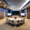 226 A contemporary conference center with cutting-edge audiovisual technology, flexible meeting spaces, and impeccable service,