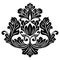 2265 ornament, damask floral pattern, tattoo ornament in black, for different design, isolate on a white background