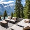 227 A luxurious mountain chalet with panoramic mountain views, a private helipad, and world-class amenities, providing an exclus