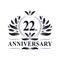 22nd Anniversary celebration, luxurious 22 years Anniversary logo design.