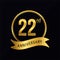 22nd anniversary logo golden color for celebration event round stamp