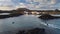 23.12.2017: Boat with tourists on the pier of the island of Lobos, off the coast of Corralejo, on the island of Fuerteventura