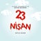 23 april national sovereignty and children`s day in Turkey Vector Illustrations