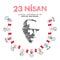 23 april national sovereignty and children`s day in Turkey Vector Illustrations