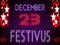 23 December, Festivus, Neon Text Effect on Bricks Background
