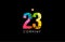 23 number grunge color rainbow numeral digit logo