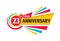 23 th birthday banner logo design.  Twenty three years anniversary badge emblem. Abstract geometric poster.
