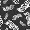 2353 pattern, seamless pattern in monochrome colors, stylized feathers, wallpaper ornament, wrapping paper