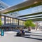 236 A sustainable urban transportation hub with electric vehicle charging stations, bike-sharing programs, and efficient public