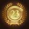 23rd golden anniversary wreath ribbon logo