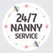 24-7 Nanny Service circle badge.