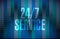 24-7 service binary sign concept illustration