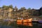 24 Feb 2024, Exterior View of the scenic tourist place Maheshwar fort or Ahilya fort in Madhaya pradesh in India. this monument on