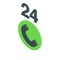 24 hour call support icon isometric vector. Customer chat