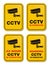 24 hour CCTV in operation - yellow signs