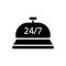 24 hour concierge service black glyph icon