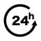 24-hour icon. Rotating arrow vector.