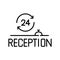 24 hour reception help desk. Pixel perfect, editable stroke icon