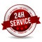 24 hour Service Button - Online Badge Marketing Banner with Ribbon.