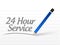 24 hour service message illustration