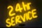 24 Hour Service Neon Sign Message