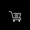 24 hour shopping cart icon isolated on dark background