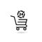 24 hour shopping cart icon with shadow