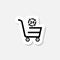 24 hour shopping cart sticker icon