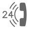 24-hour support solid icon, logistics symbol, all-day customer assistance vector sign on white background, call center