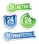 24 hours active protection stickers.