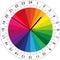 24 hours clock dial with color sectors for each hour for highlighting. Vector Illustration