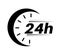 24 hours clock new vector icons. Delivery service, speedy delivery online deal remaining time web site symbols.