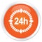 24 hours delivery icon premium orange round button