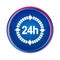 24 hours delivery icon silky blue round button aqua design illustration
