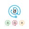 24 hours doctor service logo iconvector.  sign of 24/7 day and night healthcare medical services button symbol