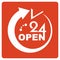 24 Hours Open icon