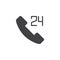 24 hours phone support vector icon