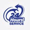 24 hours service everyday business logo-icon design template