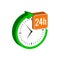 24 hours service symbol. Flat Isometric Icon or Logo.