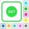 24 hours seven sticker vivid colored flat icons