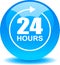 24 hours support web button blue